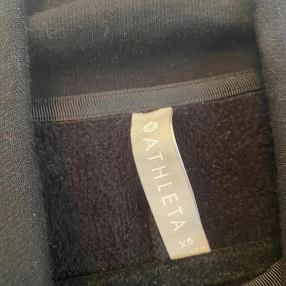 ATHLETA black hooded quarter zip sweatshirt dress - Picture 4 of 5